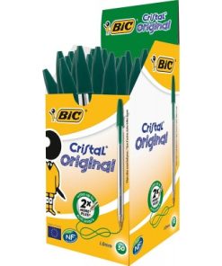 BOITE DE 50 STYLOS BILLE BIC CRISTAL VERT