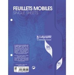 Feuilles simples Calligraphe - 17x22 - Blanches